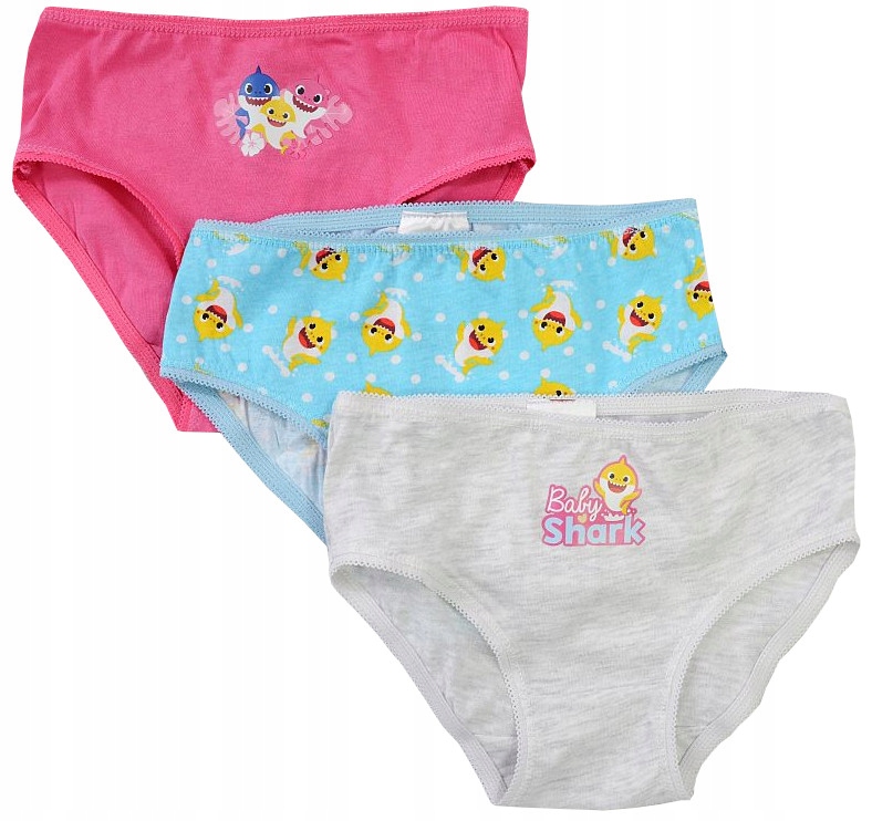 FIGY DIEVČENSKÉ NOHAVIČKY BABY SHARK bavlna 3PACK 92/98 D069B