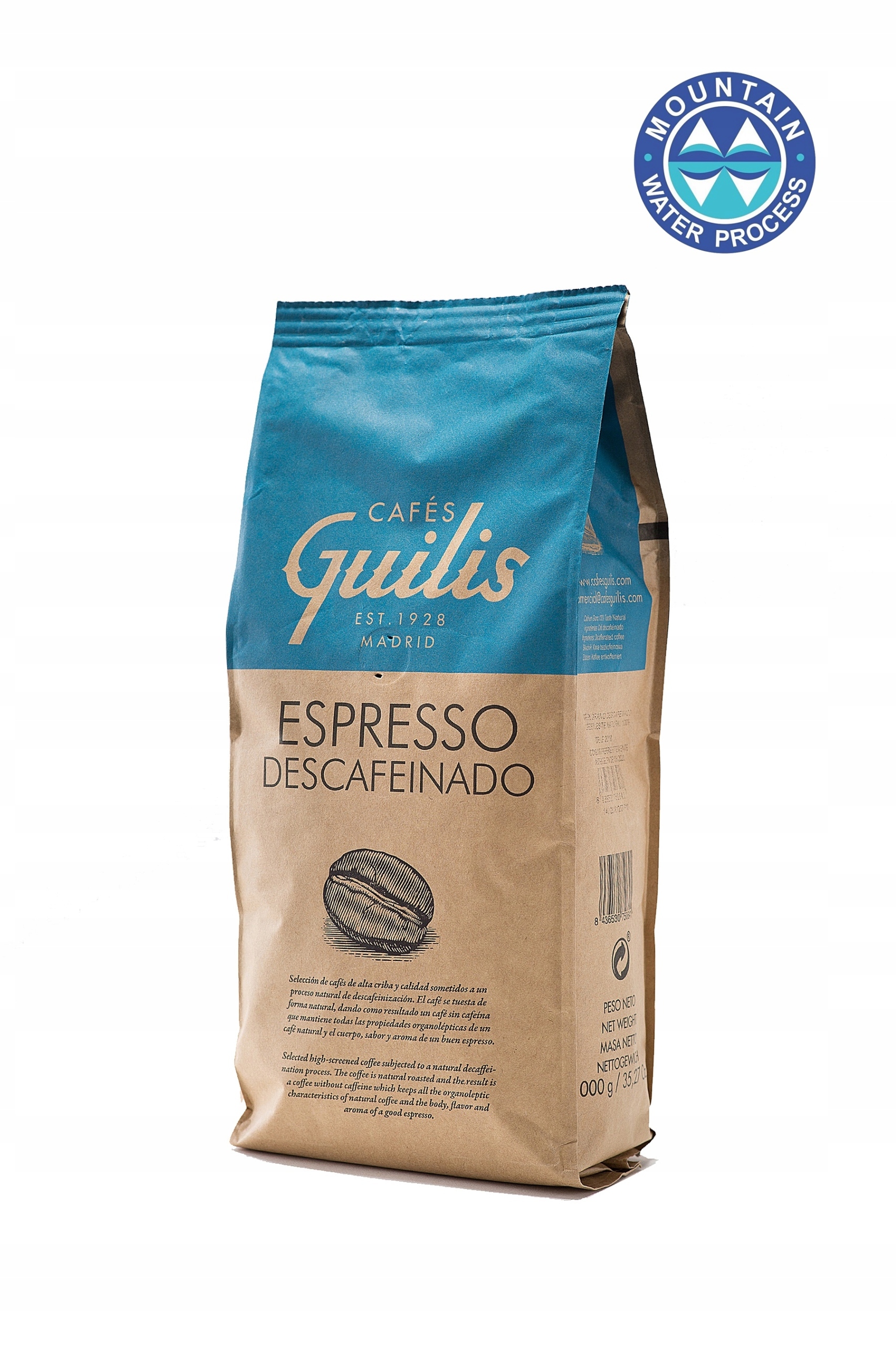Kawa ziarnista mieszana Cafés Guilis Espresso Bezkofeinowa 1000 g