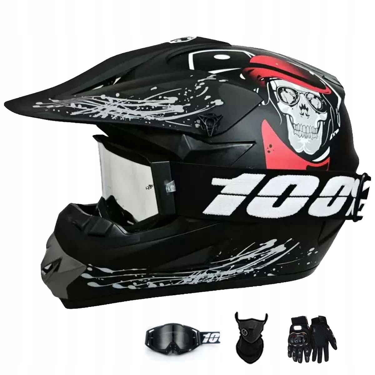 Motocyklová Přilba Lehká Enduro Quada Brýle Rukavice Maska S