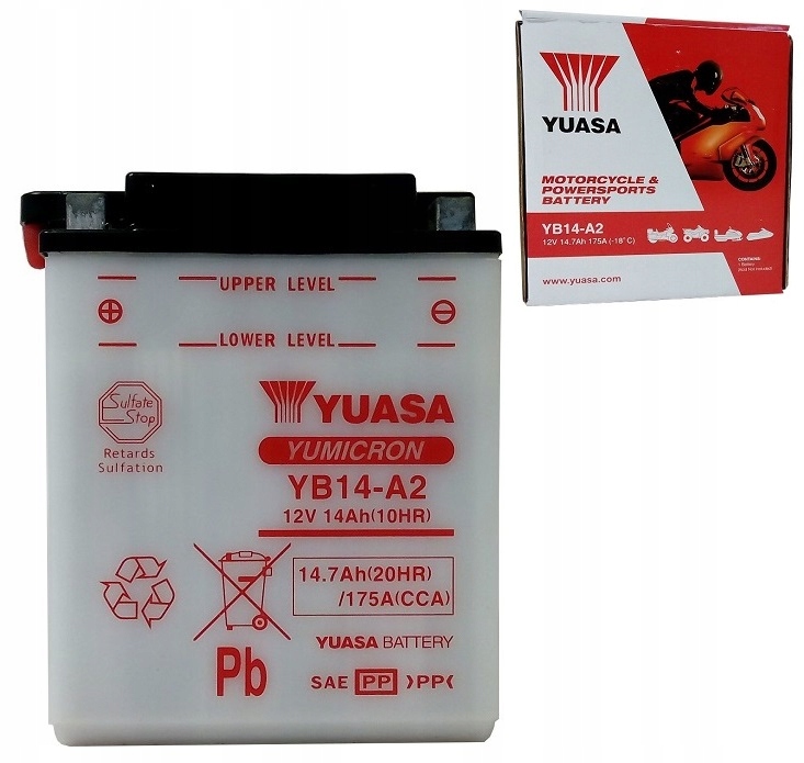 Акумулятор YUASA YB14-A2 12V 14AH 175A