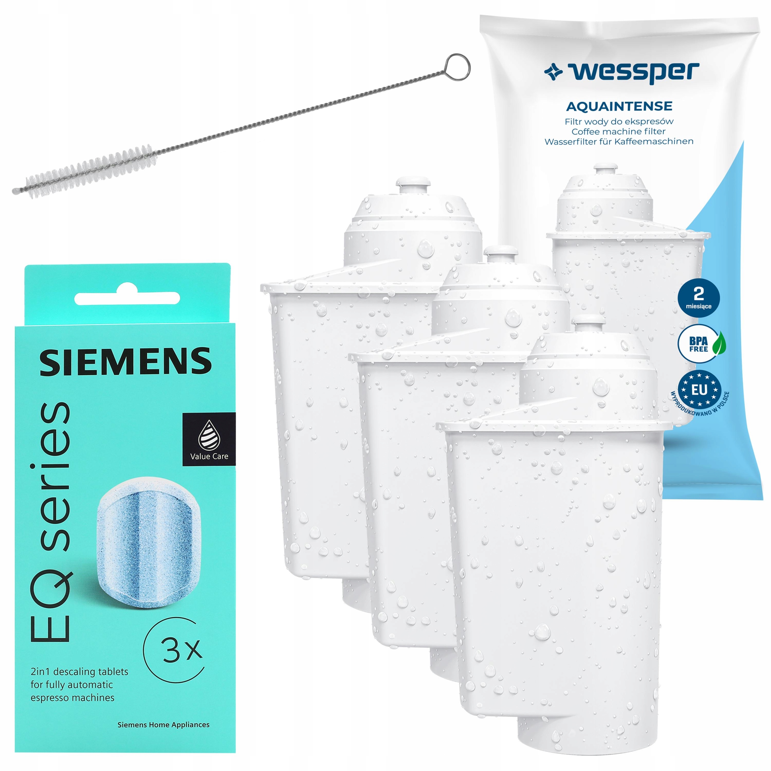 Wessper 3x filtr do ekspresu Siemens odkamieniacz do ekspresu Siemens