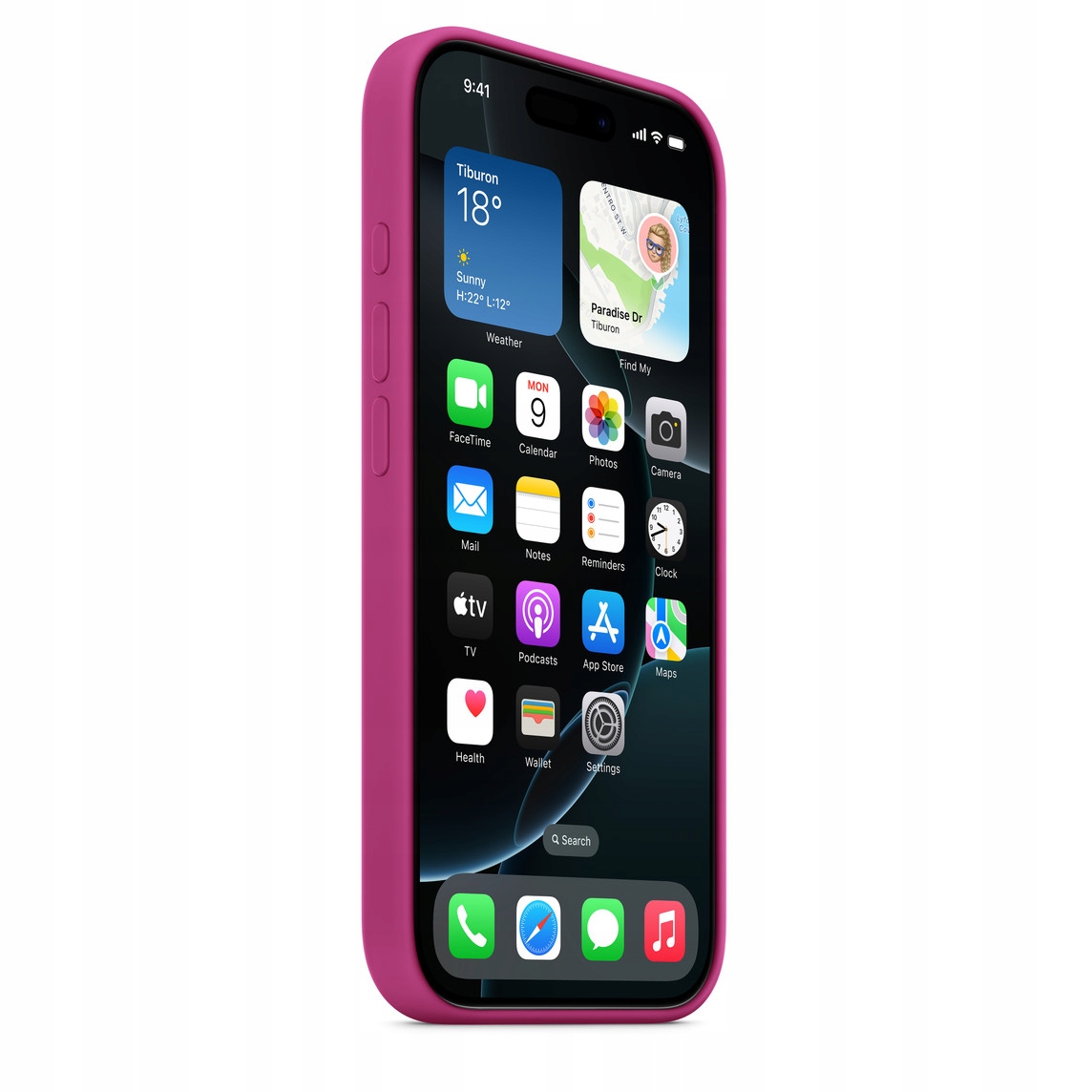 Silikonové pouzdro pro iPhone 16 Pro Max Fuchsia živě růžové