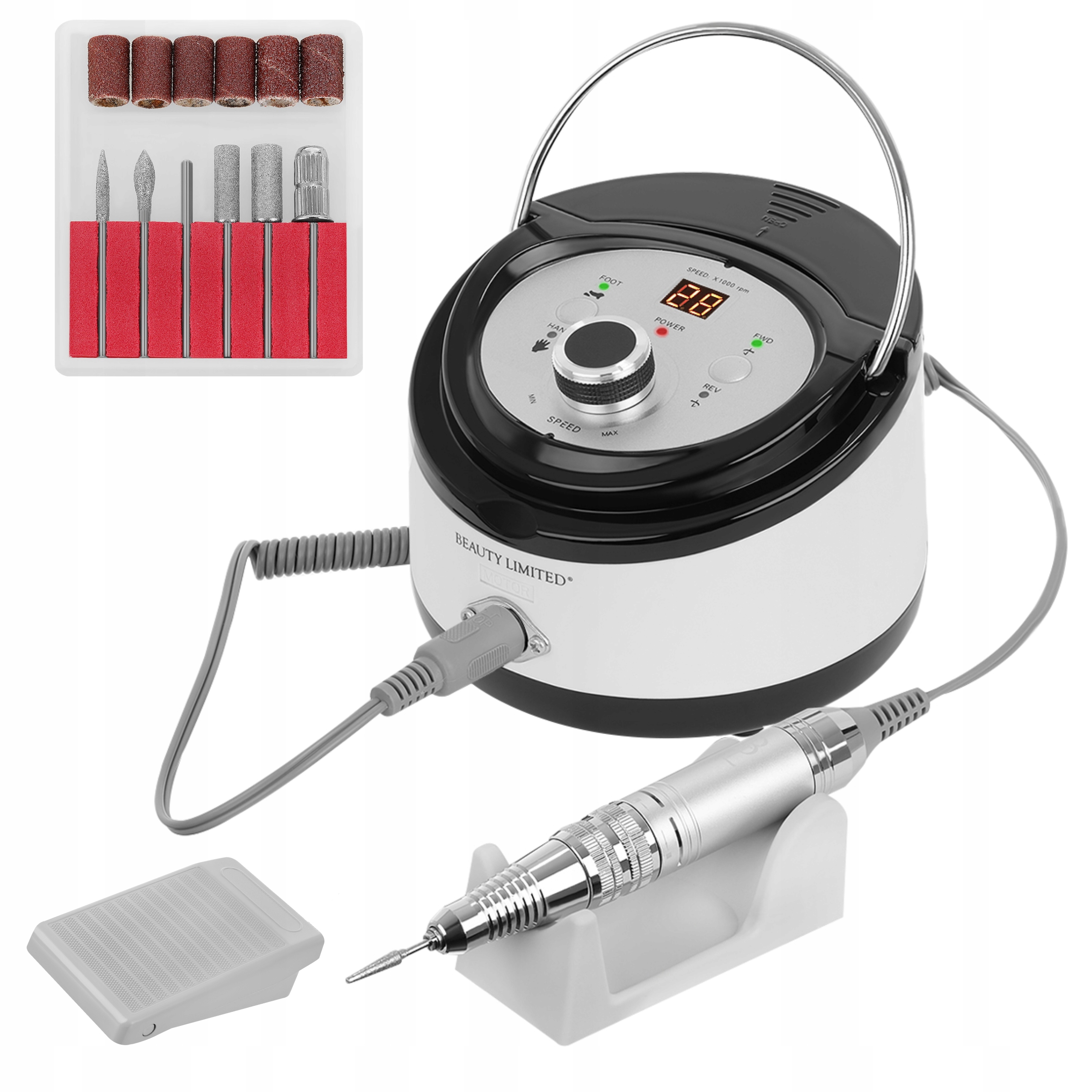 Bruska na nehty Manikúra Pedikúra Hybridní Frézy Beauty Limited 65W