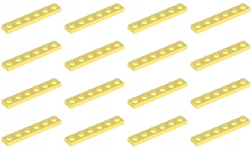 

Lego 3666 Płytka 1x6 żółta jasna (18g) 16 szt.