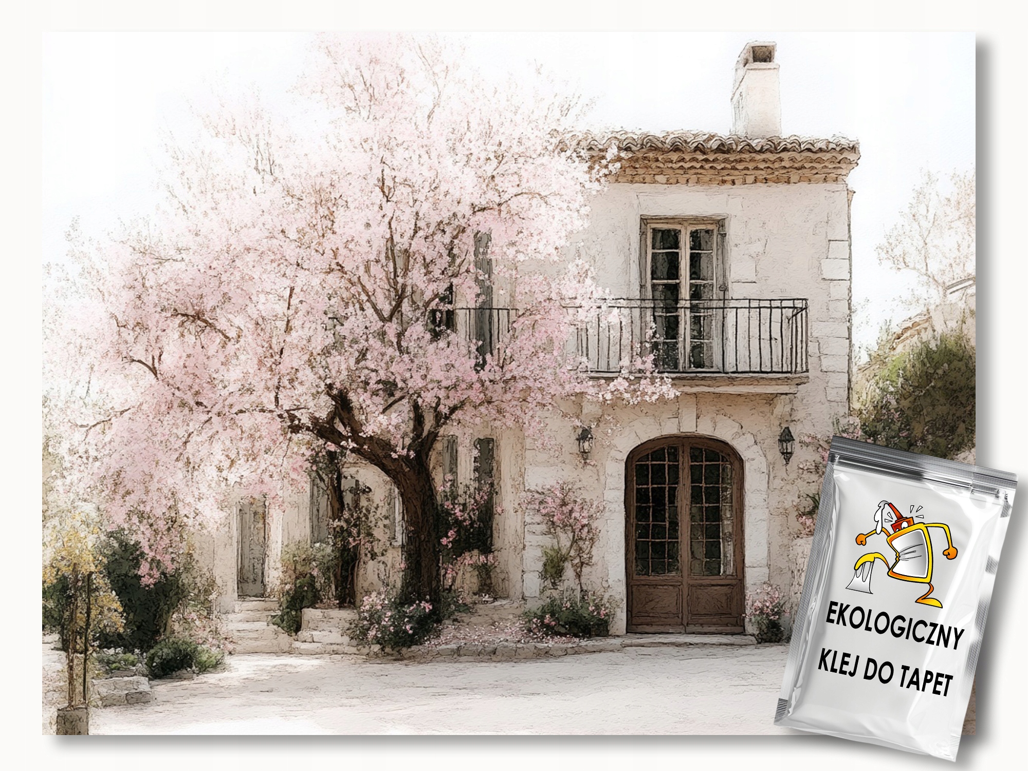 Fototapeta Flizelina Krajina Provence Vila Květiny Dřevo 368x254 130g