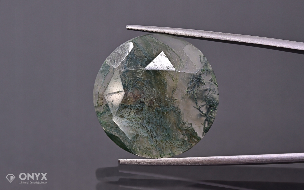 Achát mšice fazetovaná rozeta kulatá fi 24,5 mm