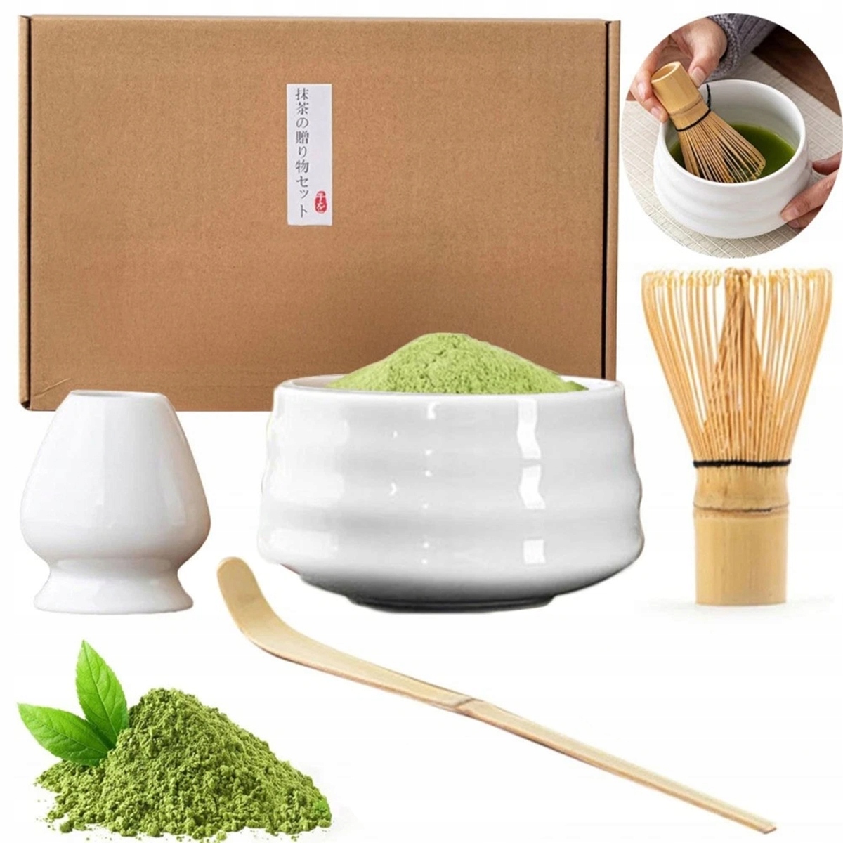 Bambusový Dárková Sada Na Čaj Matchy zelený