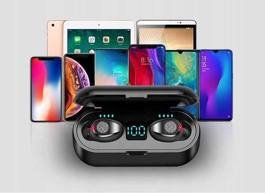 SŁUCHAWKI BEZPRZEWODOWE BLUETOOTH MIKROFON POWERBANK do IPHONE SAMSUNG OPPO Model 207918