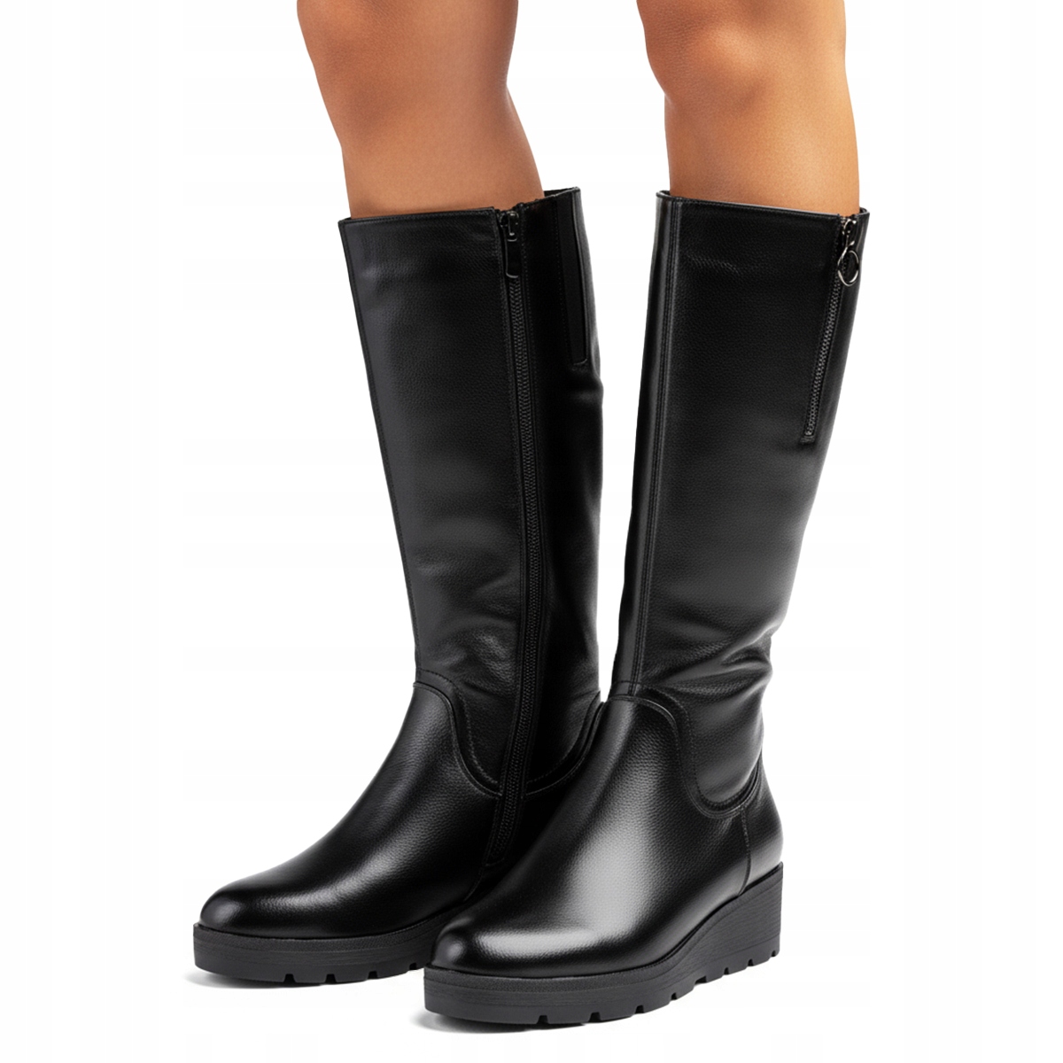 Dámské kozačky Zateplené vlnou Pohodlné lehké na klínku Suwak Wojtyłko 39