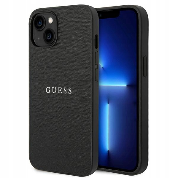 Guess Saffiano Metal Logo Pouzdro pro iPhone 14 Plus