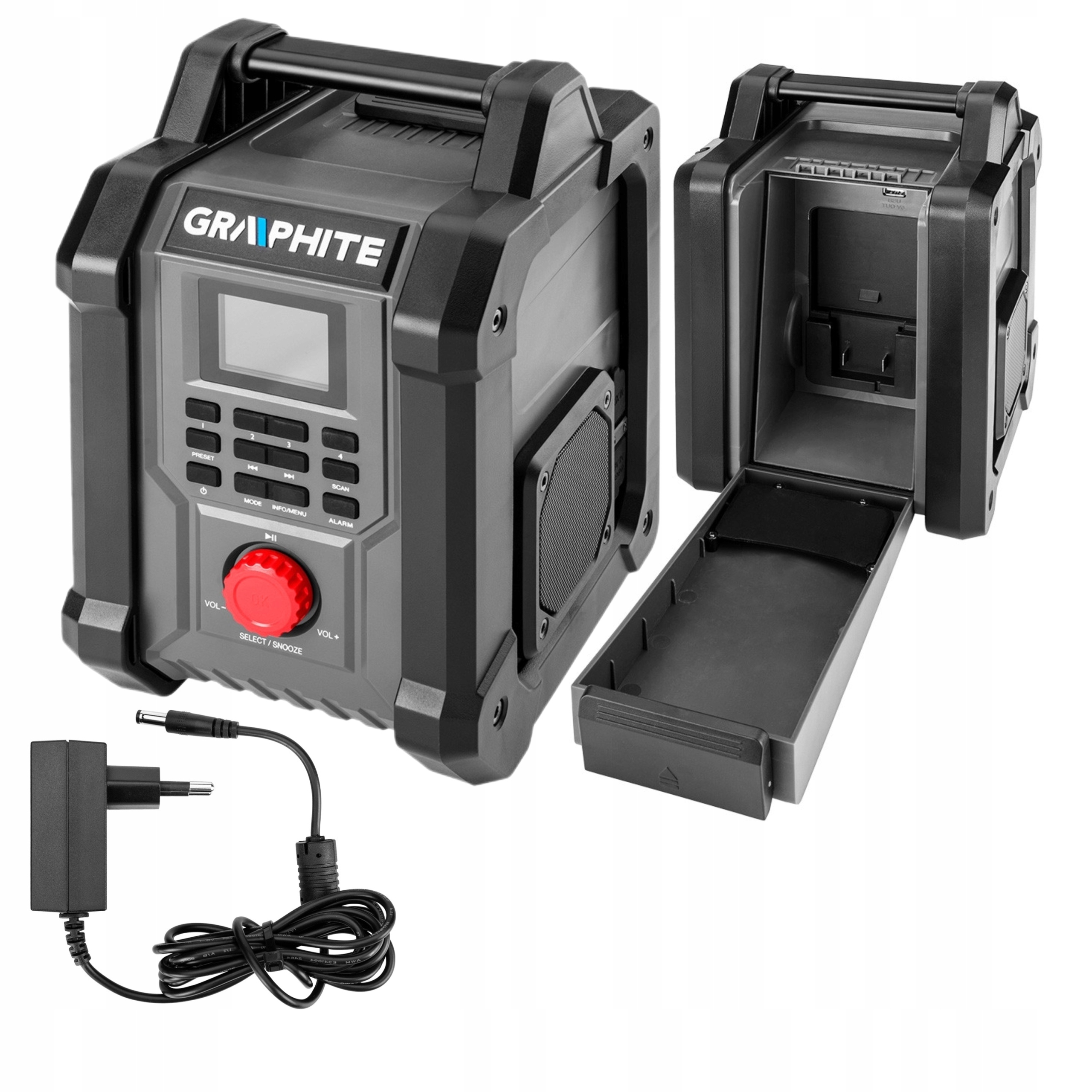 Graphite Stavební Rádio Fm Dab Usb Bt 18V+230V