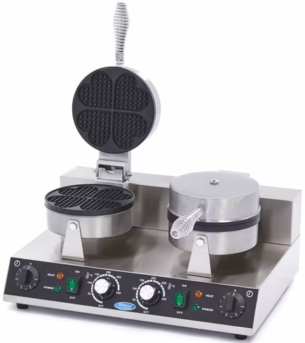 Vaflovač s vaflemi ve tvaru srdce dvojitý Maxima 09365101