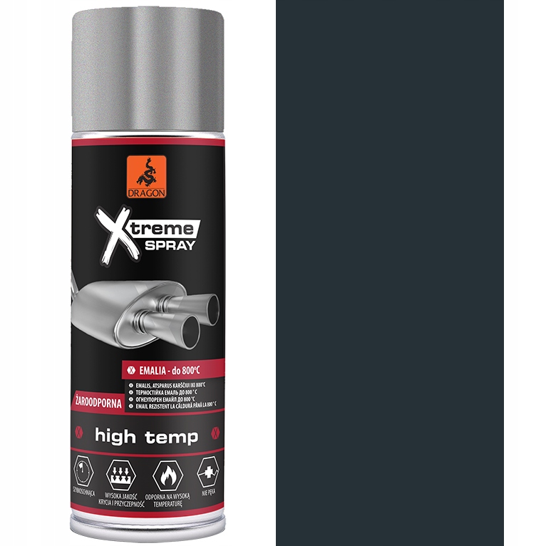 Emalia Żaroodporna Spray Dragon 400ML Antracytowa Mat +800°C