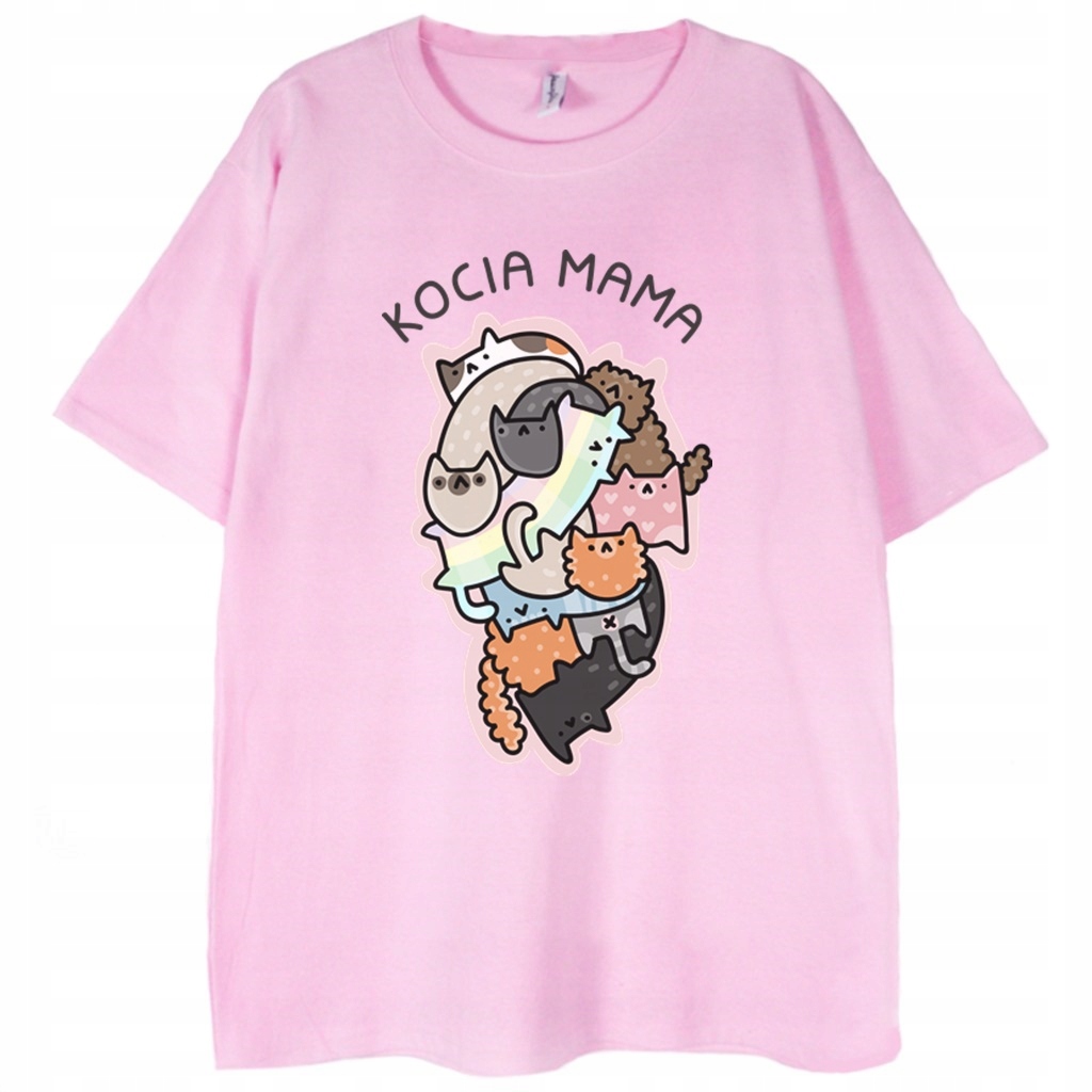 

T-shirt Kocia Mama różowa koszulka S z kotem kot