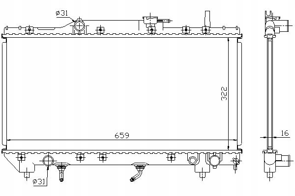 NISSENS CHŁODNICA SILNIKA (MANUALNA, Z ELEMENTAMI