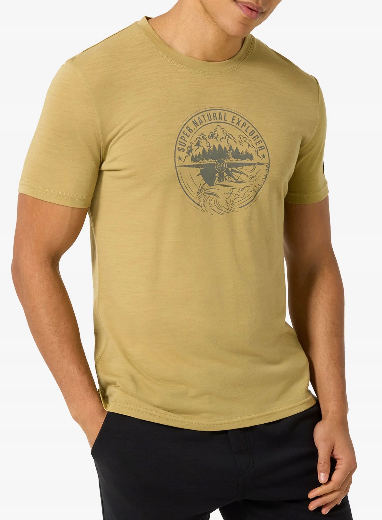 Tričko s potiskem Super.natural Exploring Tee sahara/cashmere M