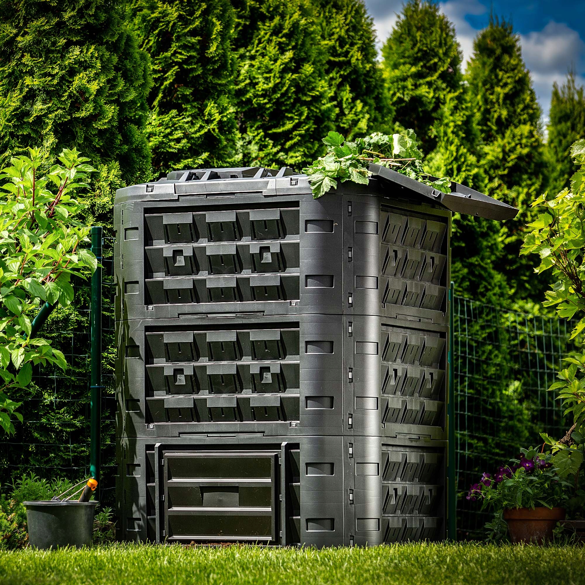 KOMPOSTOWNIK OGRODOWY DUŻY MODUŁOWY CAŁOROCZNY MROZOODPORNY NAWÓZ 950L Kod producenta K10268