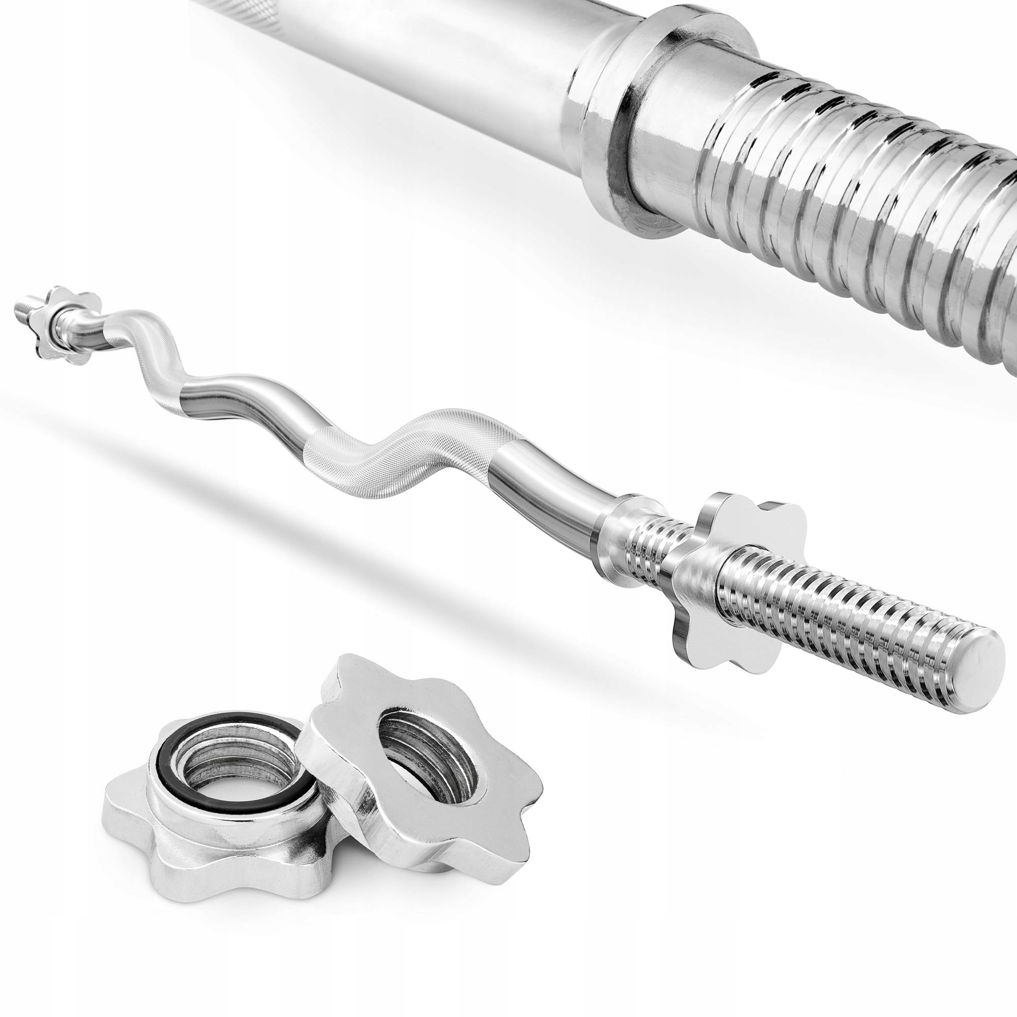 Gryf lekko łamany 120cm 30mm chromowany sztanga antypoślizgowe właściwości-Zdjęcie-0