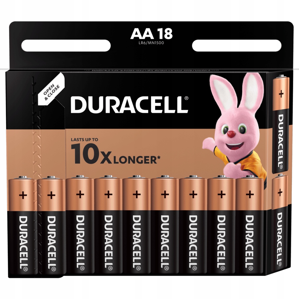 

Alkaliczne baterie Duracell Aa LR6 18 szt.