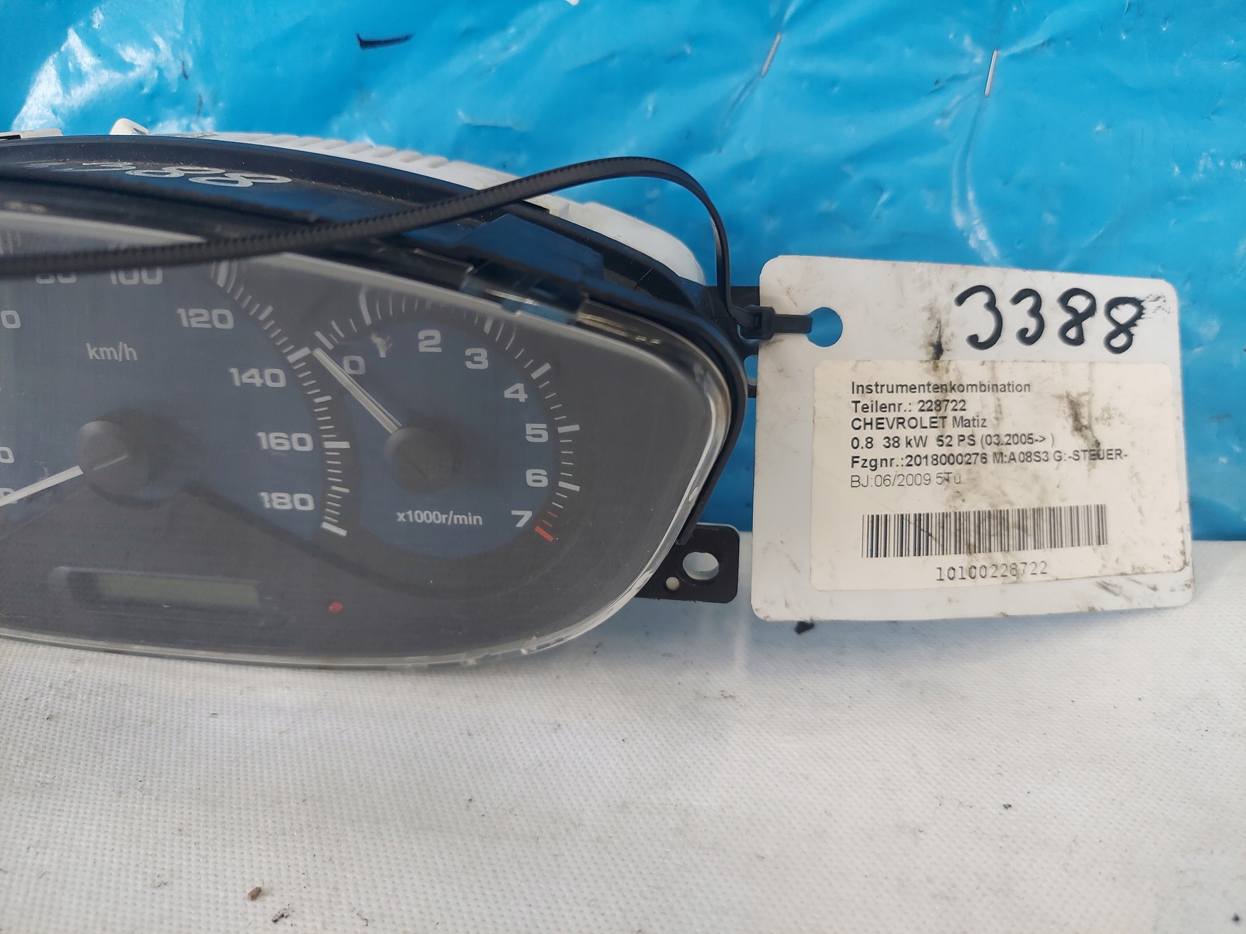 dials clock CHEVROLET MATIZ 0.8 B EC9H200205