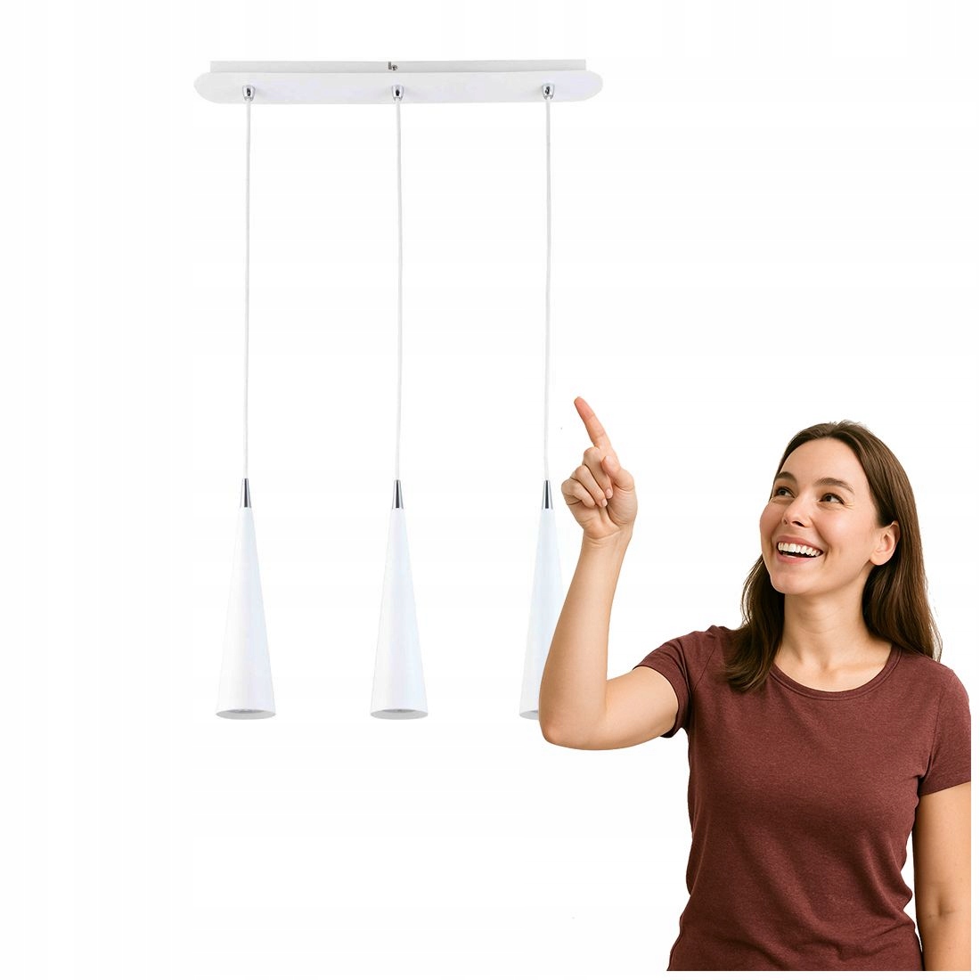 Závesná lampa Pietro biela, moderný štýl Italux