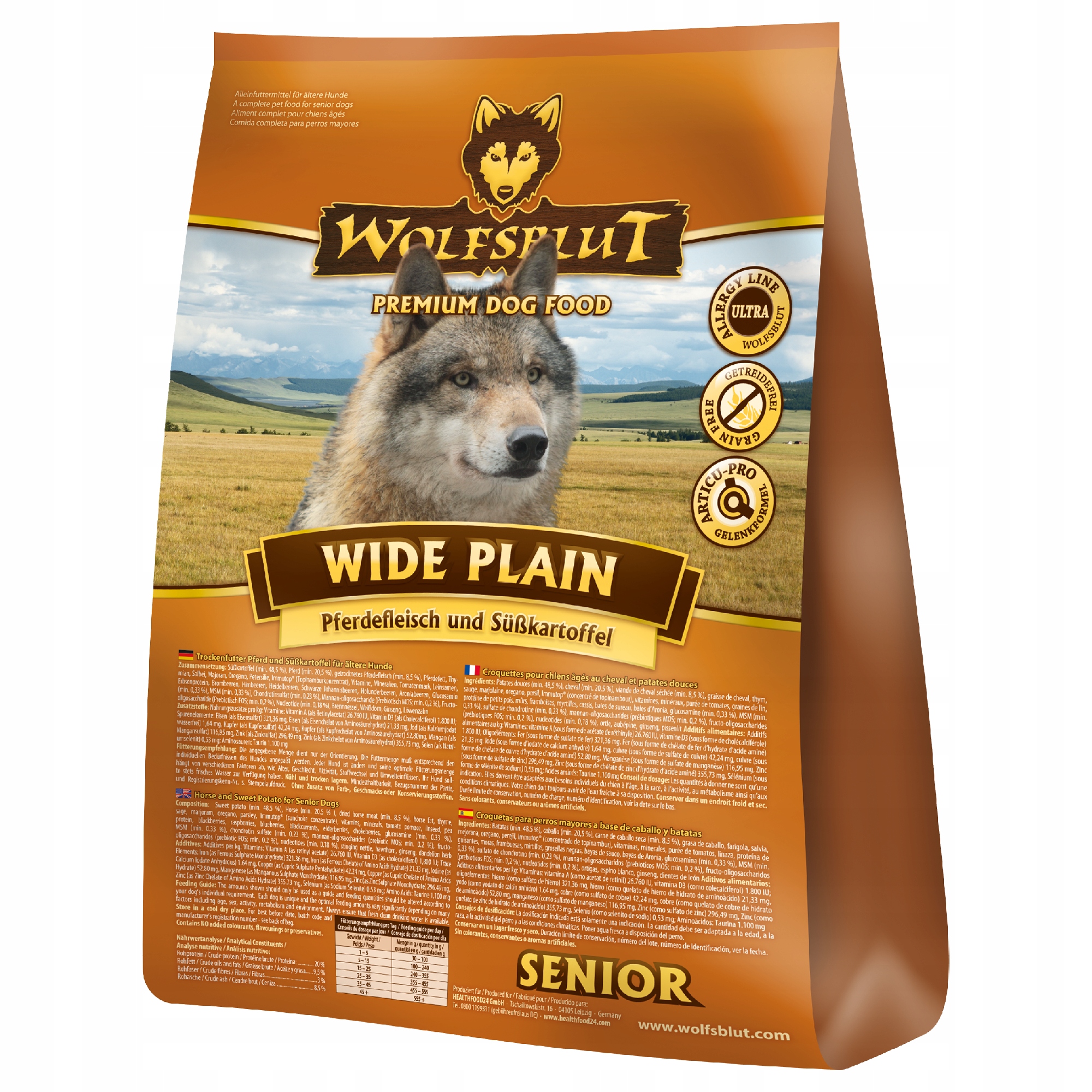 Levně Krmivo pro psy Wolfsblut Wide Plain Senior 12,5 kg (koně)
