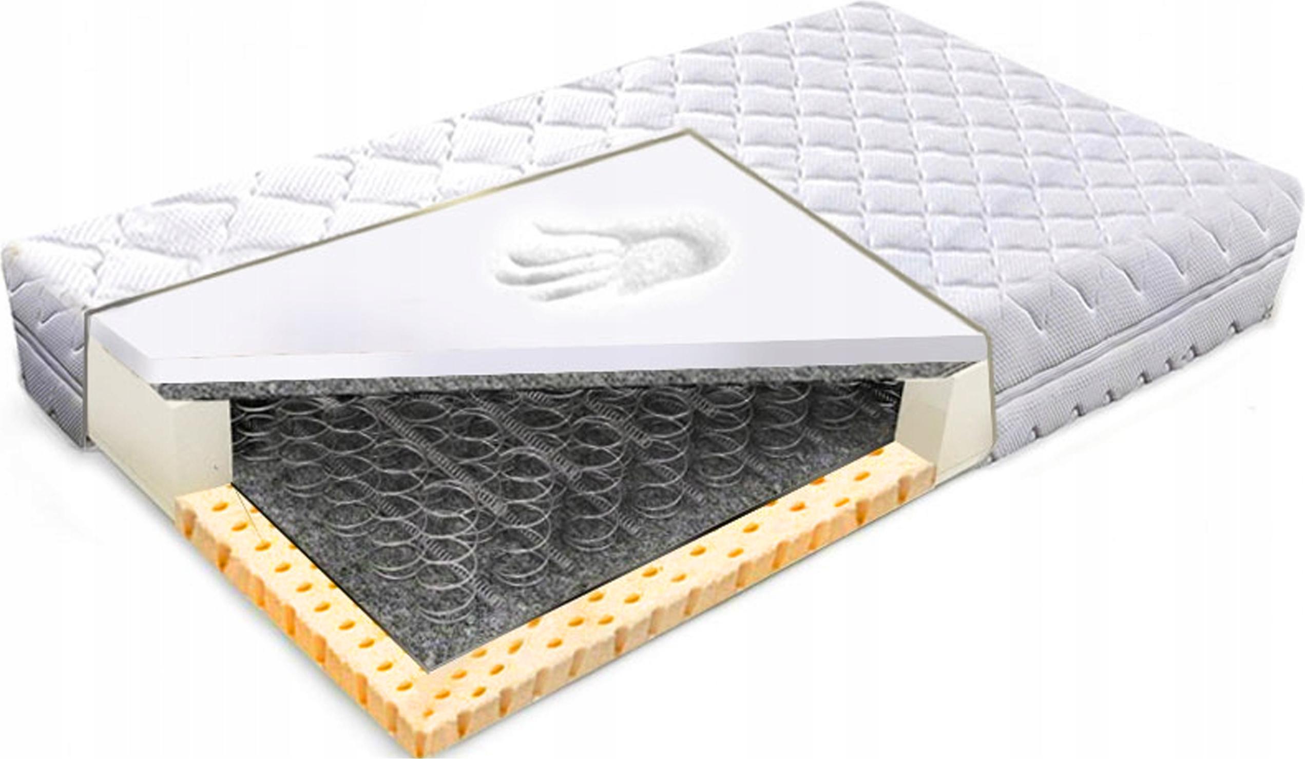 160x200 materac sprężynowy z lateksem i visco 24cm bonellowy z bonell H3