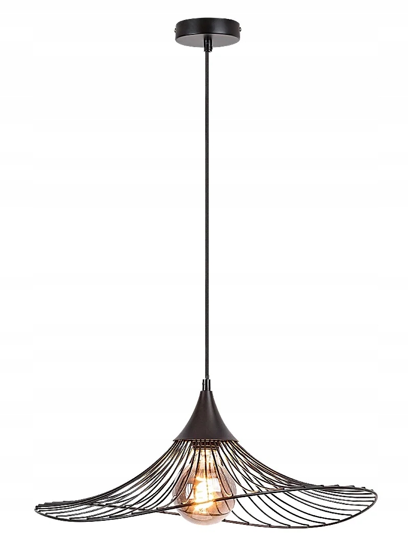 Drôtená závesná lampa E27 1x60W farba čierna matná 72004 Sombero Rabalux