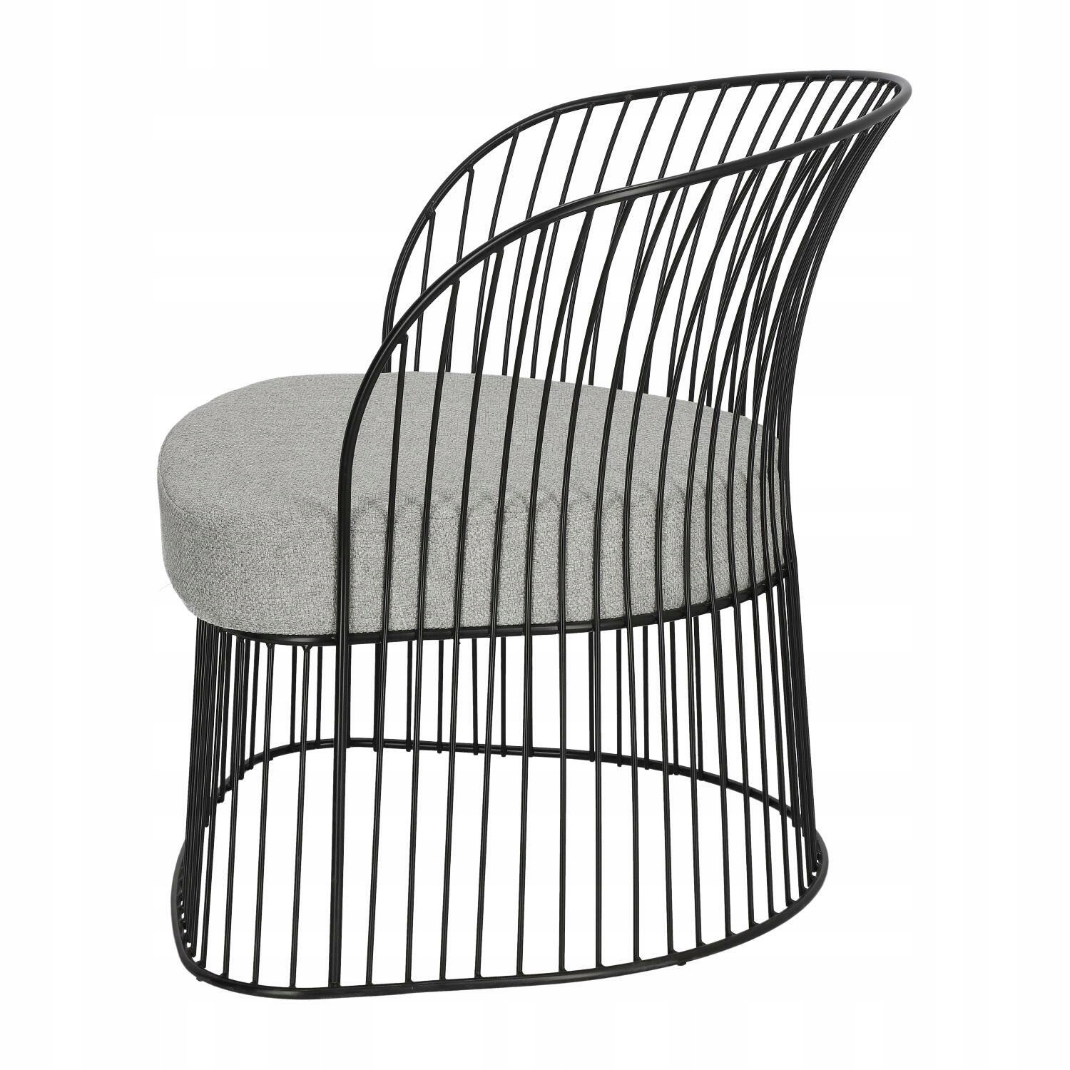 Fotel Ombra czarny szara poduszka Głębokość mebla 70 cm