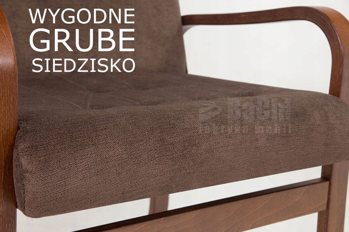 FOTEL GRANDE DLA SENIORA BRĄZ FINKA DO SALONU DO PRZEDPOKOJU DO POKOJU 48h Kolor obicia odcienie brązu