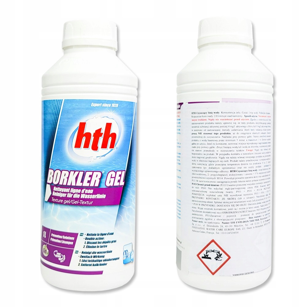 Hth Borkler Gel Środek do czyszczenia linii wody basenów i wanien Spa 1L