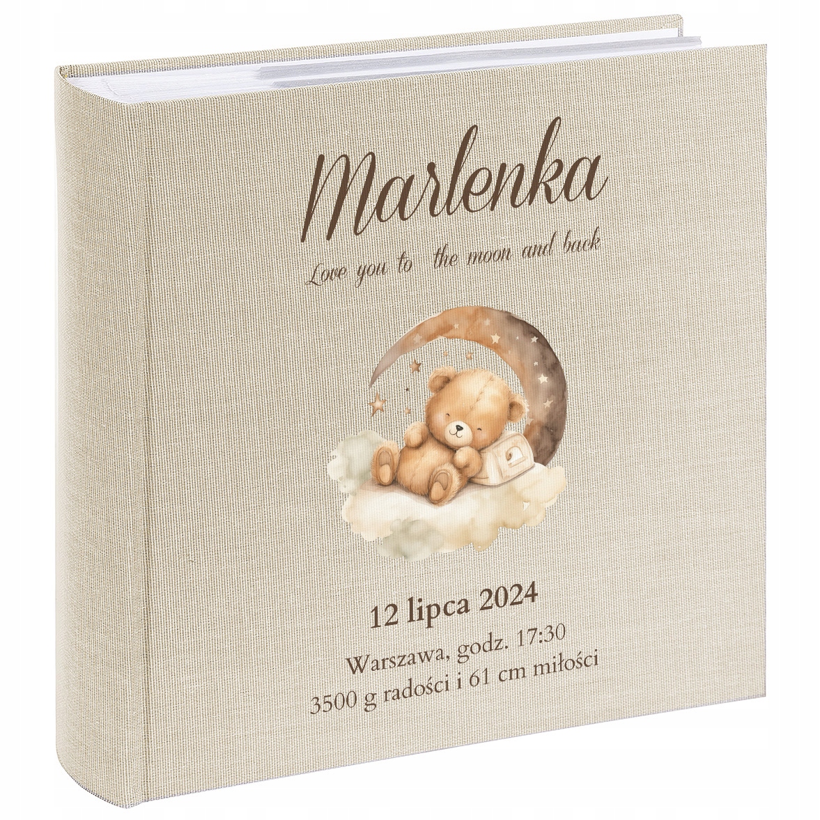 Album na zdjęcia Dziecka metryczka 200 zdjęć 10x15 Nadruk Chrzest Roczek