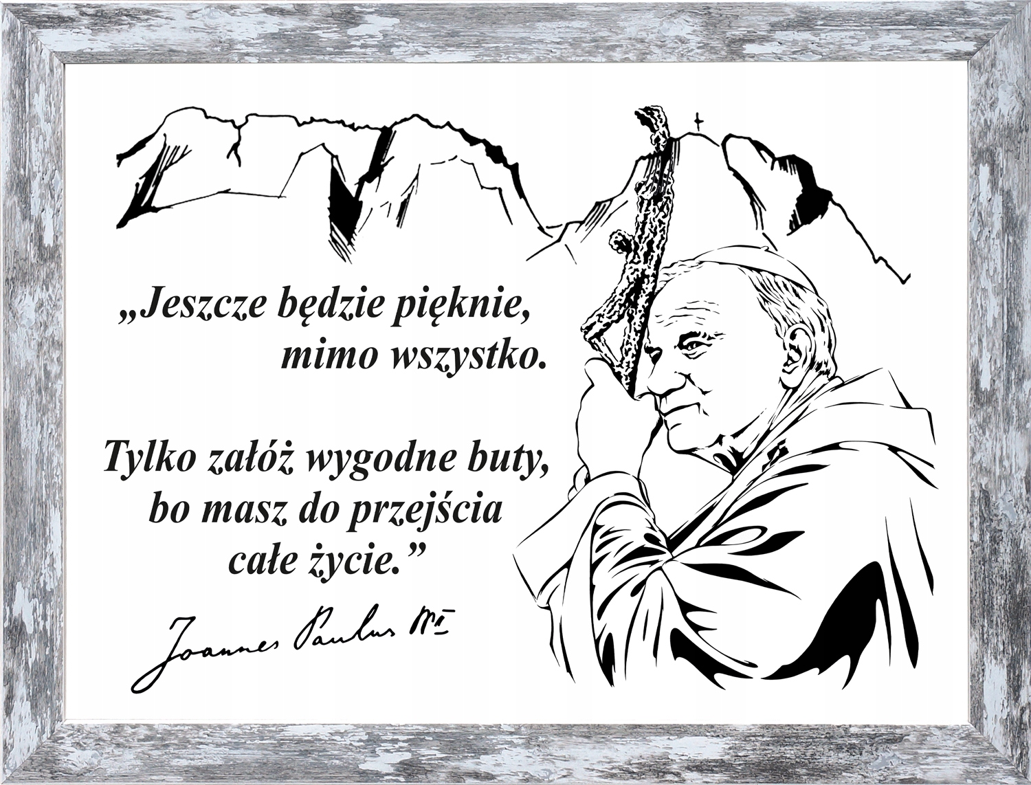 OBRAZ ze św. JANEM PAWŁEM II 45x35 cm