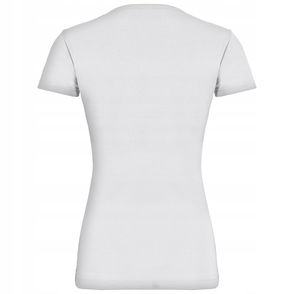 T-SHIRT KOSZULKA DAMSKA BAWEŁNIANA W SEREK KRÓTKI RĘKAW BIAŁA SPORTOWA XXL Linia plus size (duże rozmiary)