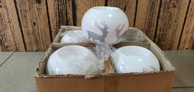 świecznik ceramiczny na tea light   KULA RENIFER  10x9cm | RC1838-31 — 3