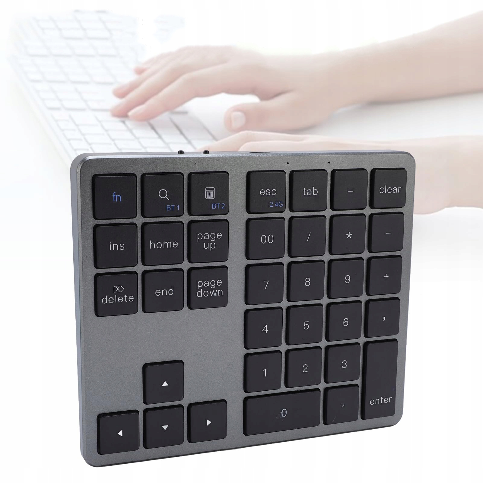 Bezdrátová Numerická Klávesnice Bluetooth Tichá Šedá Funkční