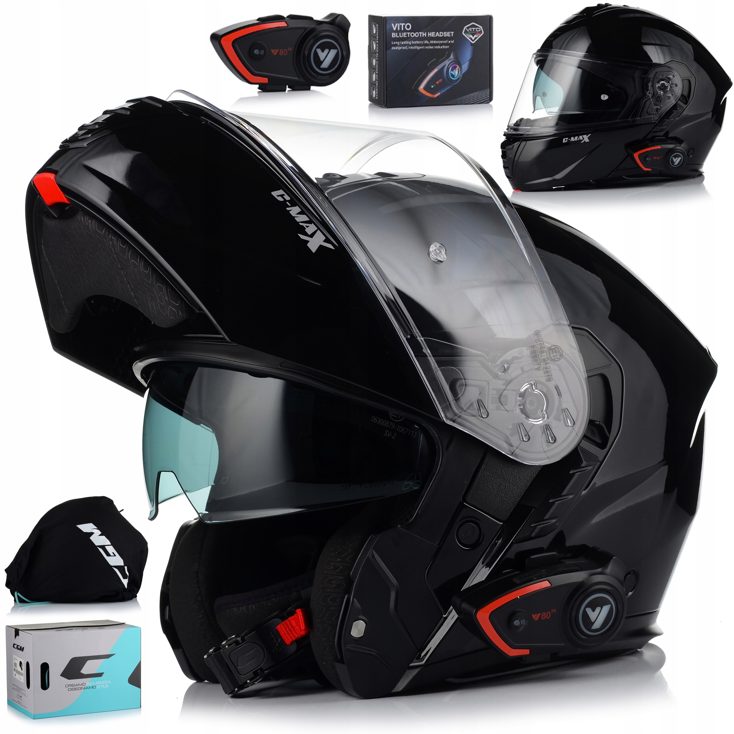 Motocyklová prilba Cgm 569G C-max P/j čeľusťová interkom Blenda