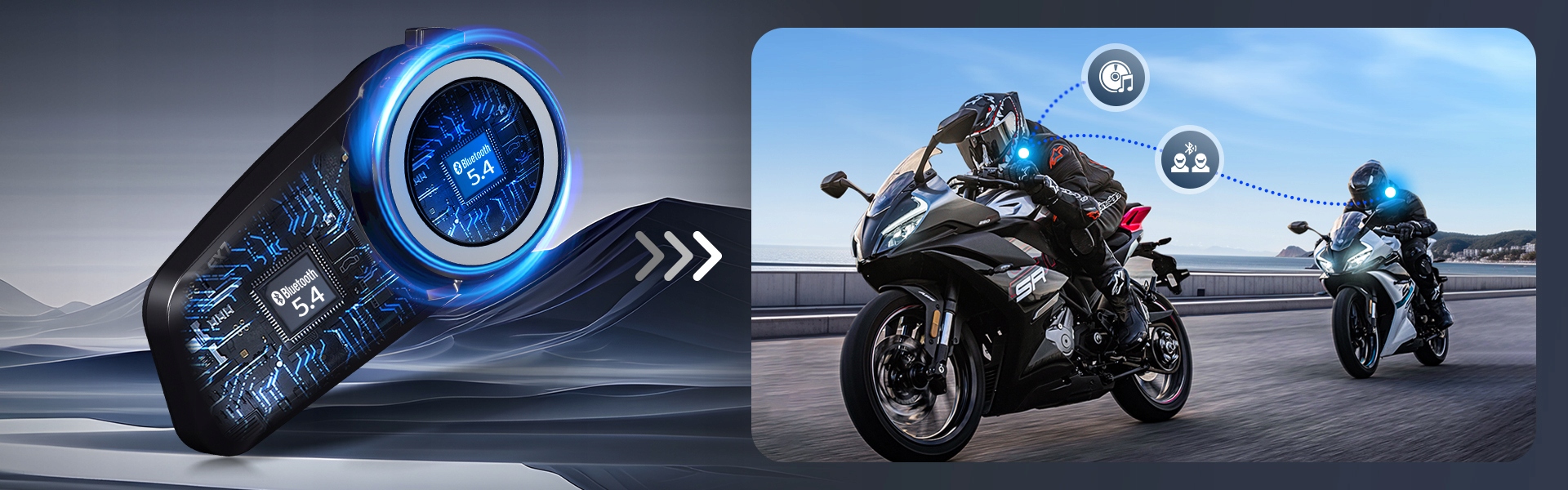 INTERCOM MOTOCYKLOWY Fodsports FX7 Mesh System BT5.4 Dual Chip 10 Riders+FM Parowanie z interkomem innej marki tak