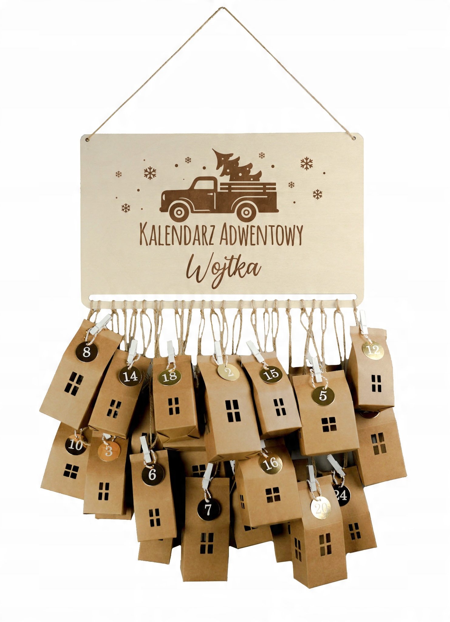 

Kalendarz Adwentowy Drewniany 24 Domki Zestaw