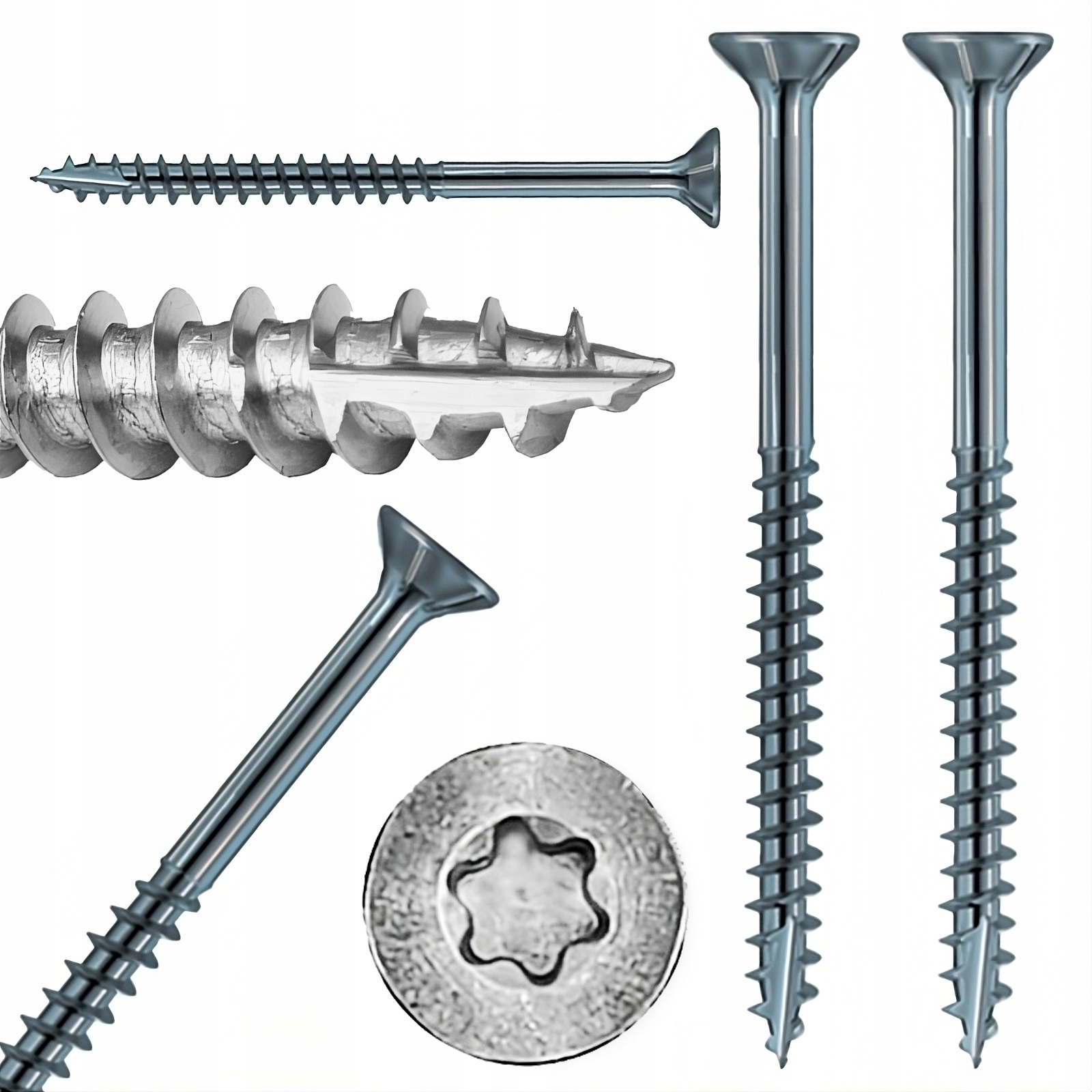 Wkręty tarasowe 6x120 do pomostów nierdzewne mocne 100szt bit