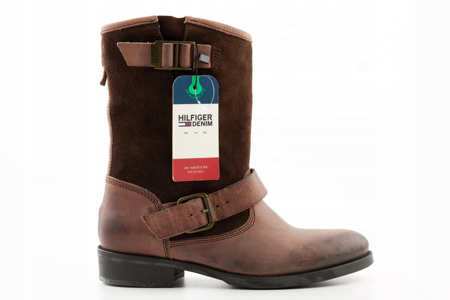 Kotníkové Boty Tommy Hilfiger kožené podzimní boty hnědé, dámské, pohodlné, vel.