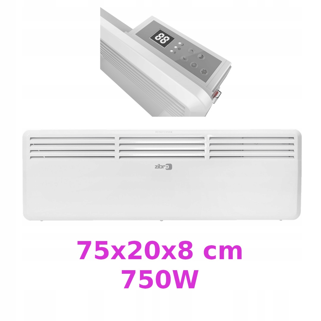 Elektrický ohrievač 750 W 75x20x8 cm na stenu