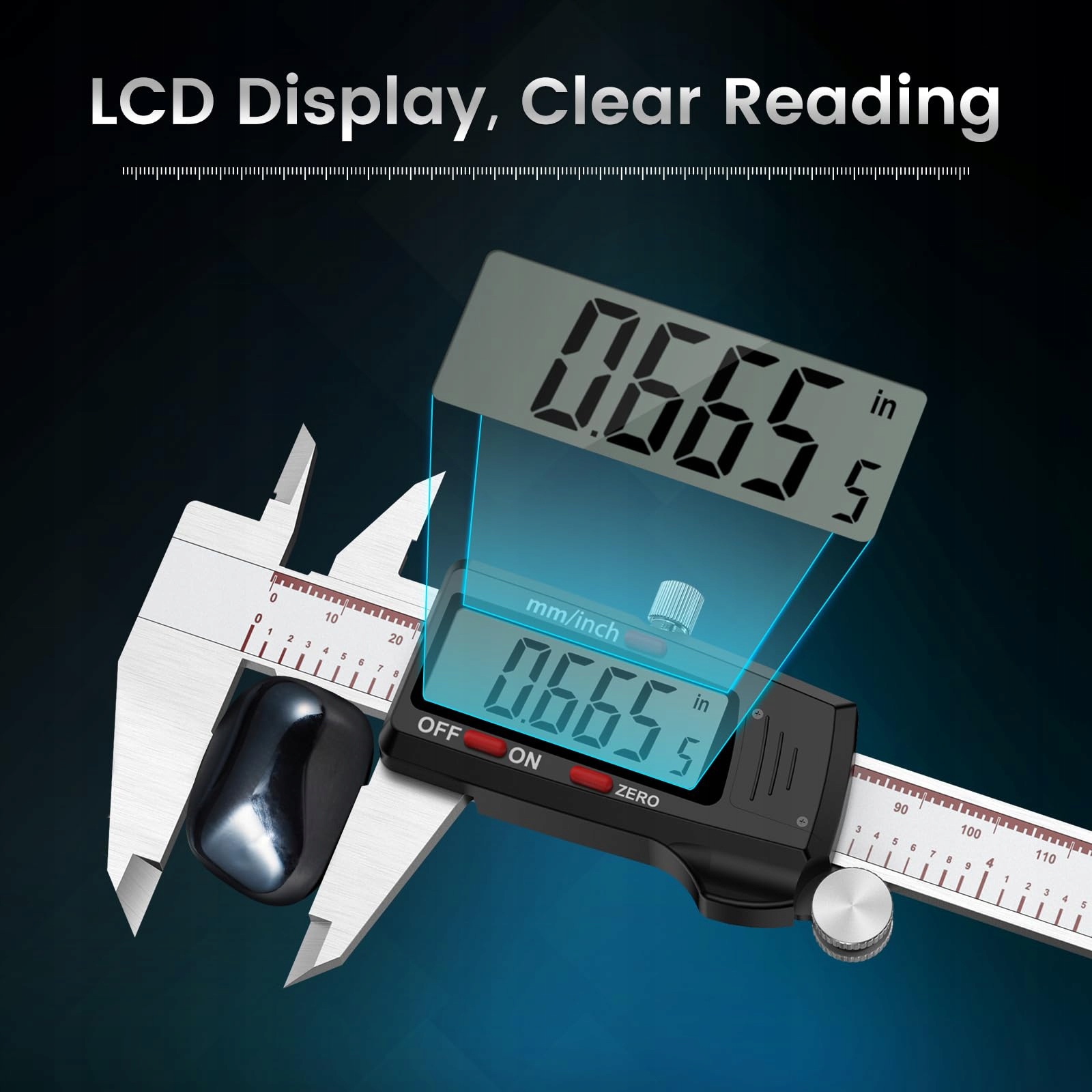 HOUSOLUTION Cyfrowy Suwmiarka 6 Calowy LCD Stalowy Dla Jubilerów i Stolarzy — miniatura 6