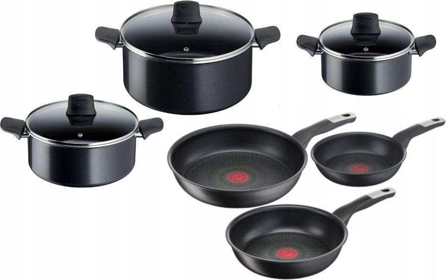 Garnki 20/24/28cm pokrywki Tefal Generous Cook patelnie Unlimited 9el.