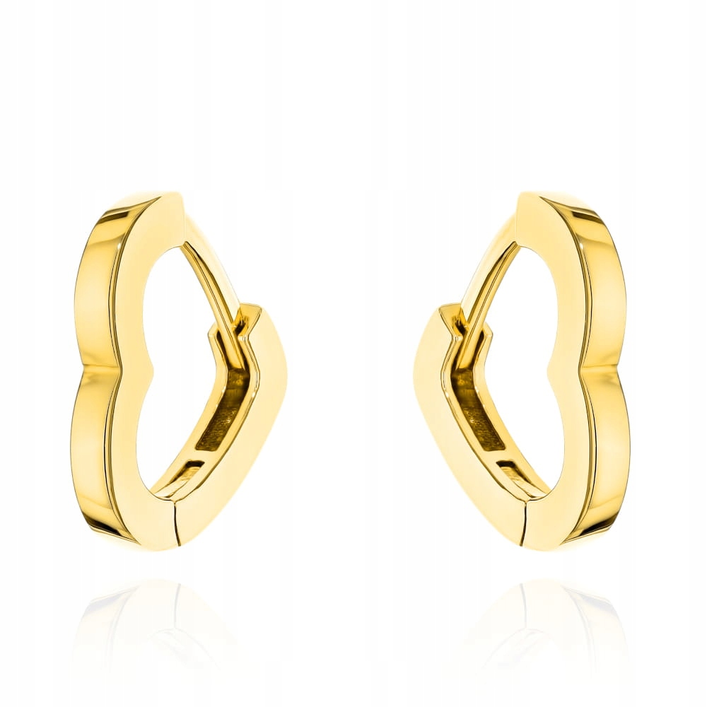 Náušnice zlaté 585 obrys srdce velké pro milovanou osobu na Valentýna 14k