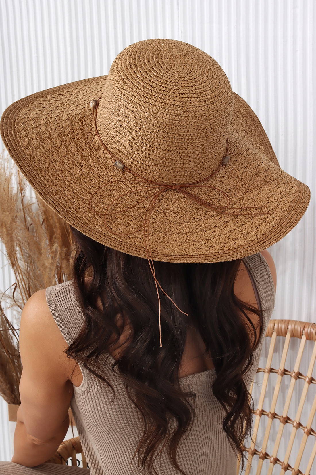 KAPELUSZ DAMSKI BUCKET SŁOMKOWY HAT LETNI DUŻY KOBIECY WYGODNY PLAŻOWY KOL Marka bez marki