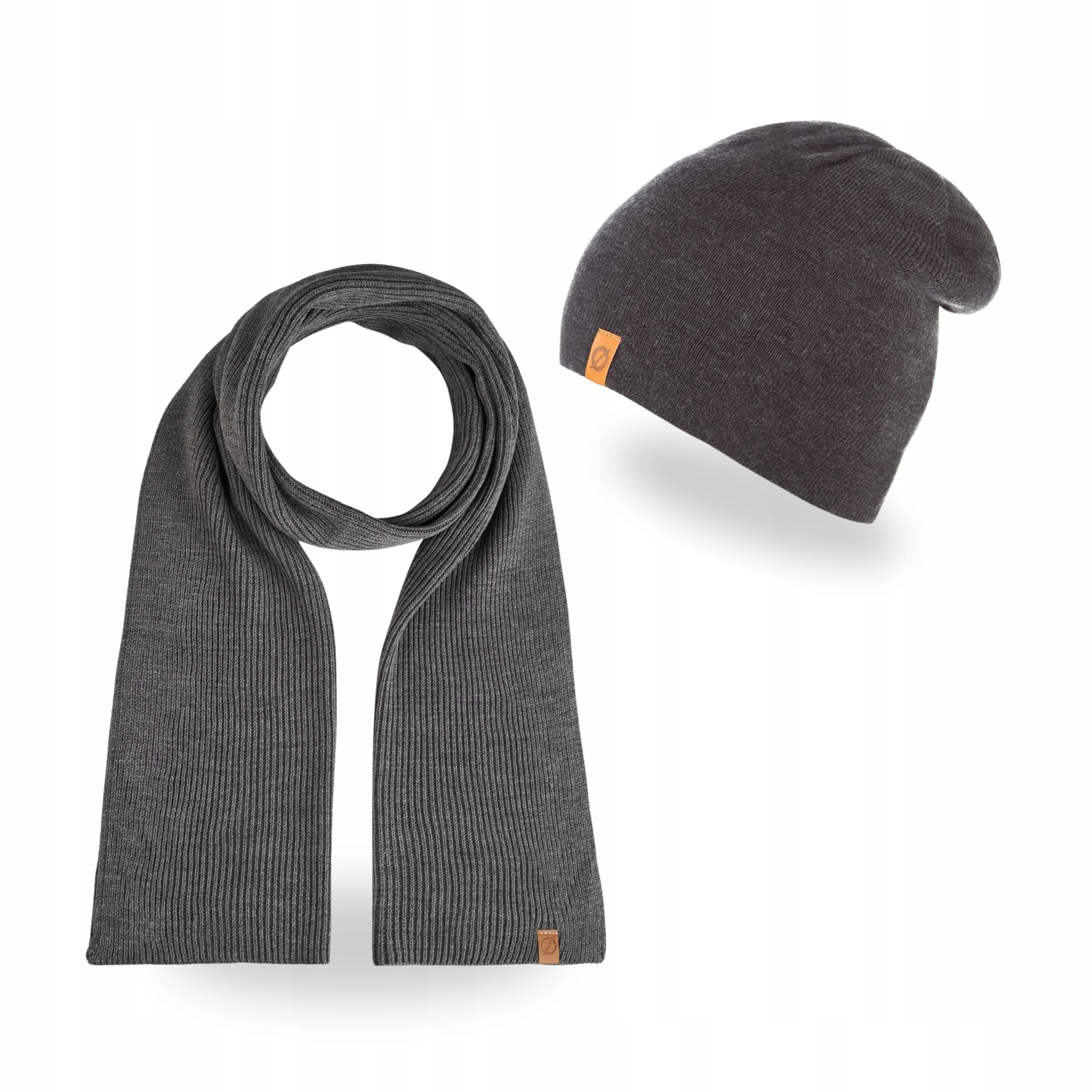 Pánská sada Čepice Prodloužená a klasická šála Brodrene Tmavě šedá