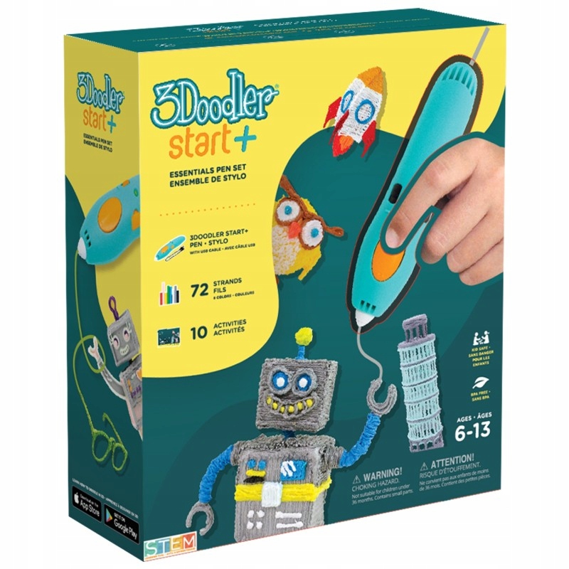 DŁUGOPIS 3D DLA DZIECI BEZPRZEWODOWY DOODLER 8 KOLORÓW 10 AKTYWNOŚCI