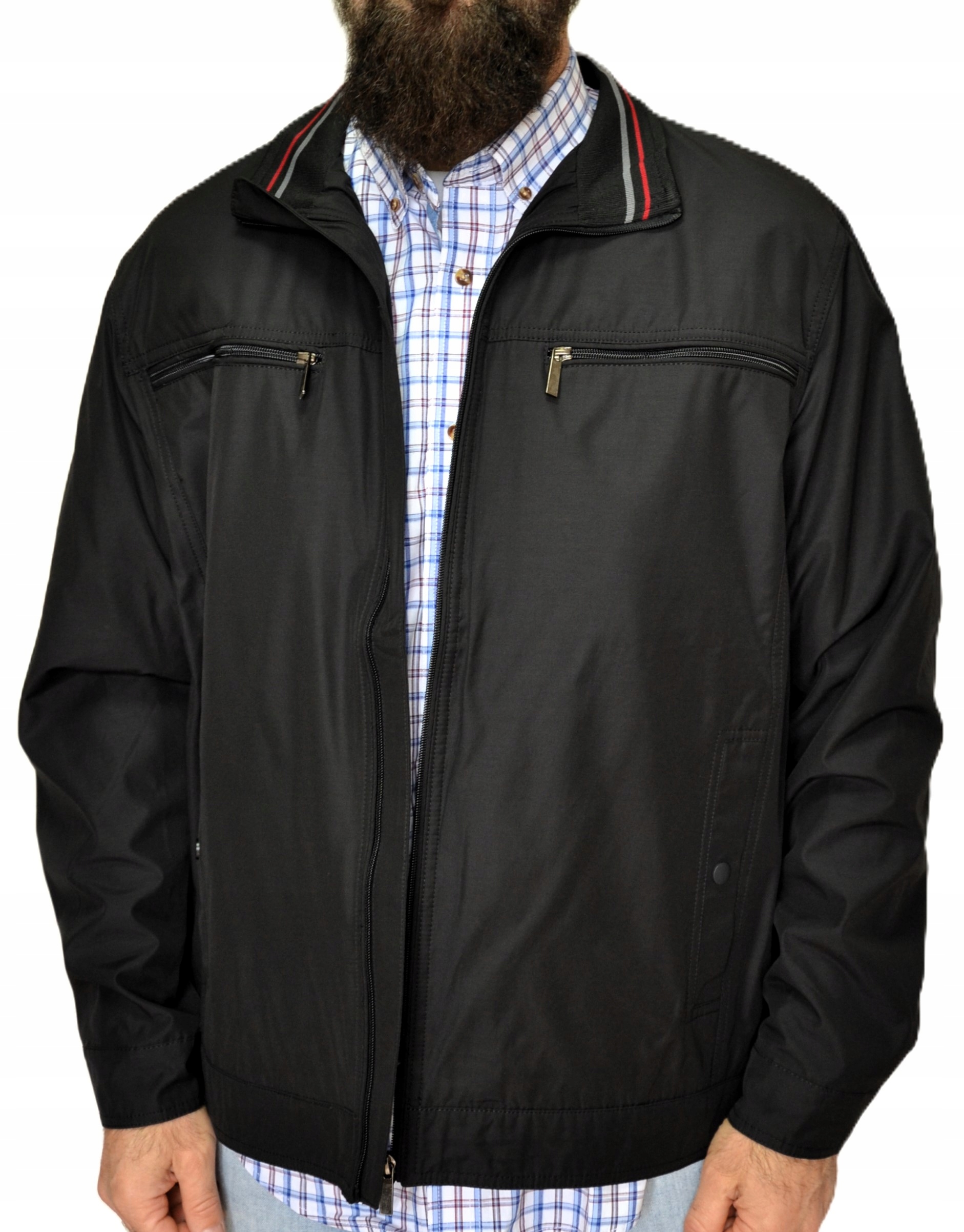 Pánská bunda jarní/letní větrovka tenká rovná černá 3XL XXXL