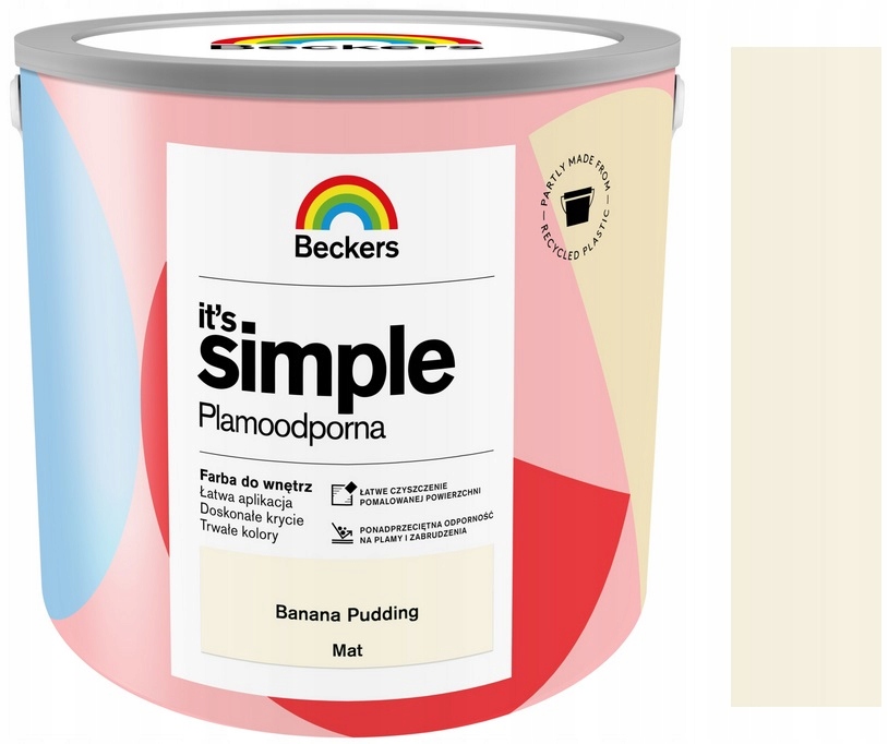 Beckers It`s Simple Plamoodporna Farba Do Ścian I Sufit Banana Pudding 2.5L